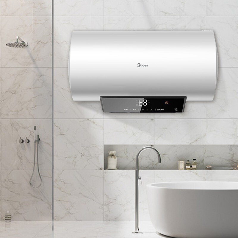 美的(midea) 家用储水式电热水器3000w变频速热一级节能5倍增容80升f8